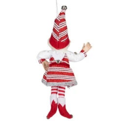 13" Red And White Peppermint Striped Elf With Jingle Bells -Northlight Christmas select xn4402013 rw 4 46871.1588414229