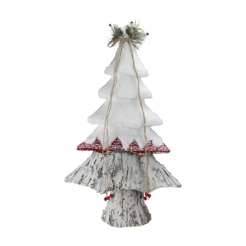 Northlight Snow Cap And Sweater Christmas Tree With Pine Decoration - 22" - White And Red 3 Northlight Snow Cap And Sweater Christmas Tree With Pine Decoration - 22" - White And Red