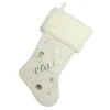Northlight 19" Ivory White Gold Foil "Peace" Christmas Stocking With White Faux Fur Cuff -Northlight Christmas upntead6exaowtlefsgrav4f5ww0oapq 92944.1588362569