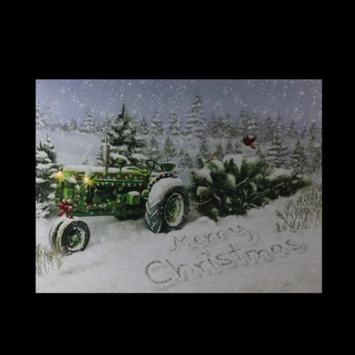Northlight Fiber Optic And LED Lighted Merry Christmas Tractor Canvas Wall Art 12" X 15.75" 6 Northlight Fiber Optic And LED Lighted Merry Christmas Tractor Canvas Wall Art 12" X 15.75" - Image 4