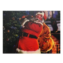 Northlight LED Lighted Jolly Santa Claus Christmas Canvas Wall Art - 11.75" X 15.75"