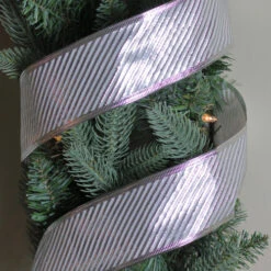 Northlight Shiny Silver Diagonal Striped Wired Christmas Craft Ribbon 2.5" X 10 Yards -Northlight Christmas wddgok7hcby357rviejisnol6yatb2oa 41809.1588869951
