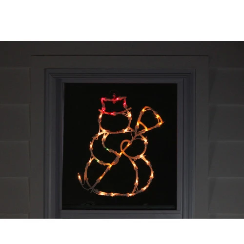 Northlight Lighted Snowman Christmas Window Silhouette Decoration - 15" - Multicolor Lights 5 Northlight Lighted Snowman Christmas Window Silhouette Decoration - 15" - Multicolor Lights - Image 3