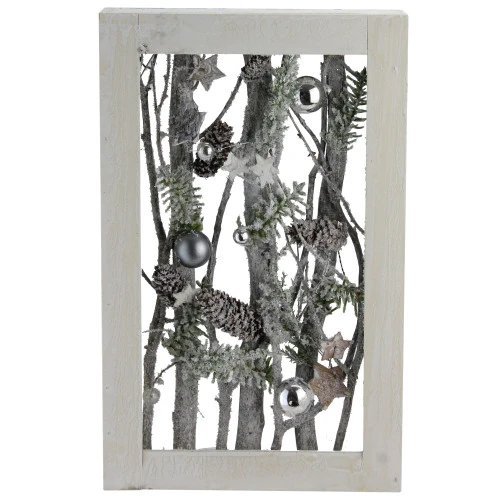 Northlight Decorated Standing Birch Branches In Wood Frame Table Or Wall Decoration - 14.25" 3 Northlight Decorated Standing Birch Branches In Wood Frame Table Or Wall Decoration - 14.25"